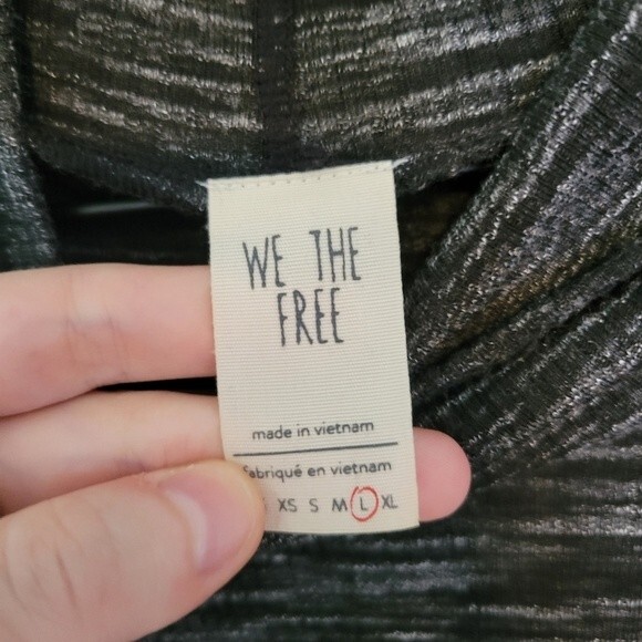 Free People Stonecold Ribbed Heathered Gray Mock Neck Tunic Top Size Large - Picture 6 of 9